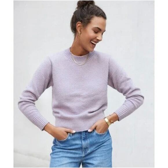 EUC AYR The Little Joy Organic Cotton Crewneck Sweater Purple Mist Size XL Fuzzy - Picture 3 of 14